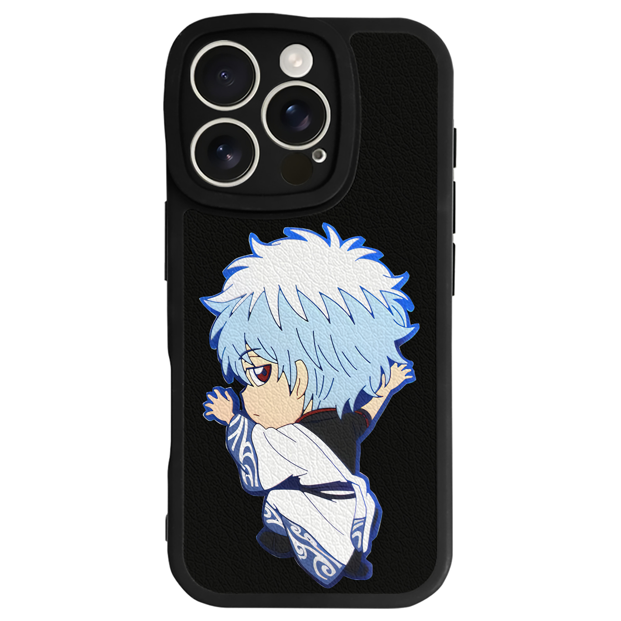 （画像用） ぎんたま 坂田銀時（さかたぎんとき） 神楽 志村新八（しむら しんぱち） GINTAMA Sakata Gintoki Kagura Shimura Shinpachi 【iPhone 16シリーズ対応】シリコンスマホケース（レザー調） 材質：シリコン